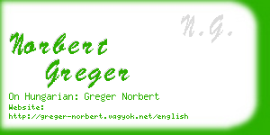 norbert greger business card